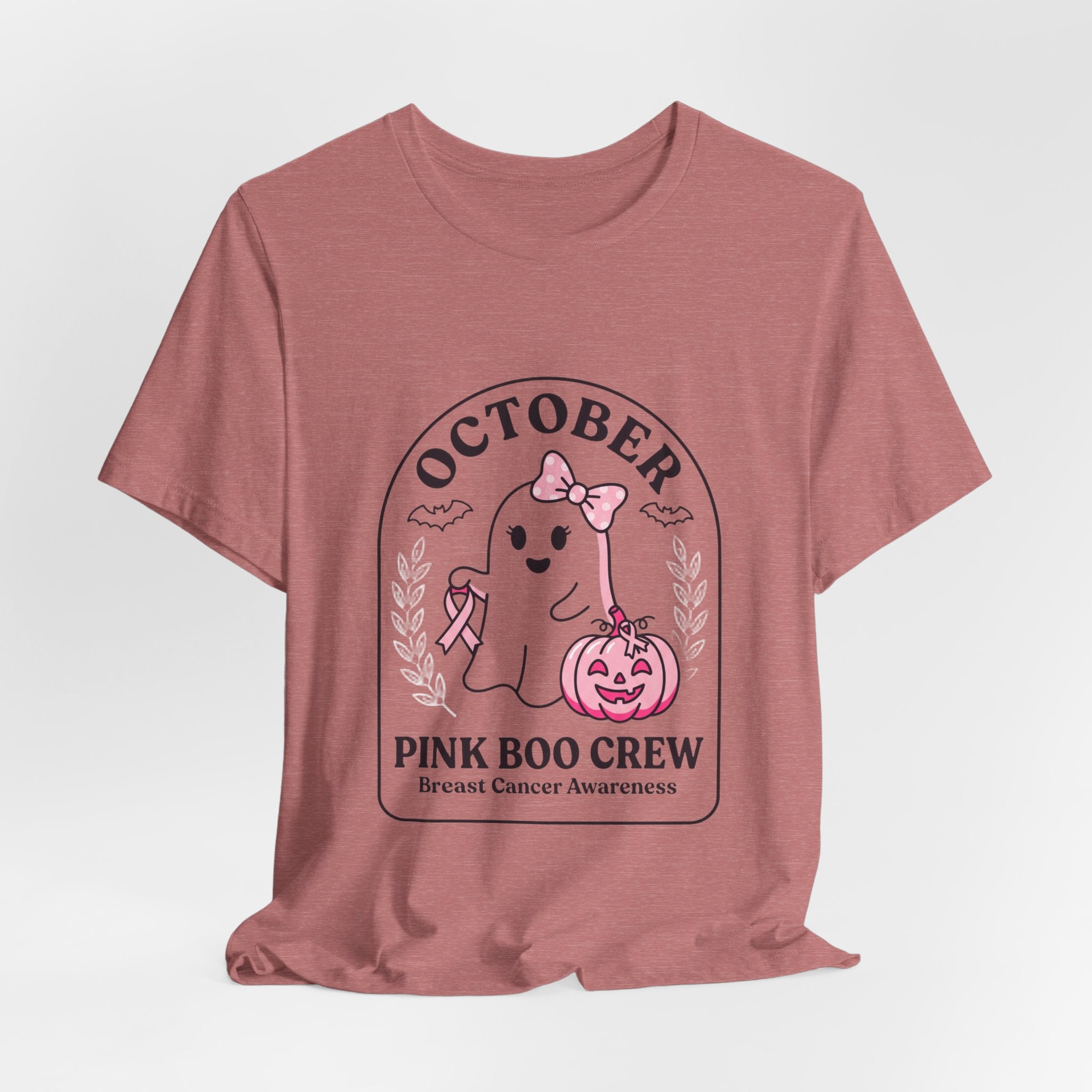 October Pink Boo Crew Tee — Breast Cancer Awareness Ghost T-Shirt