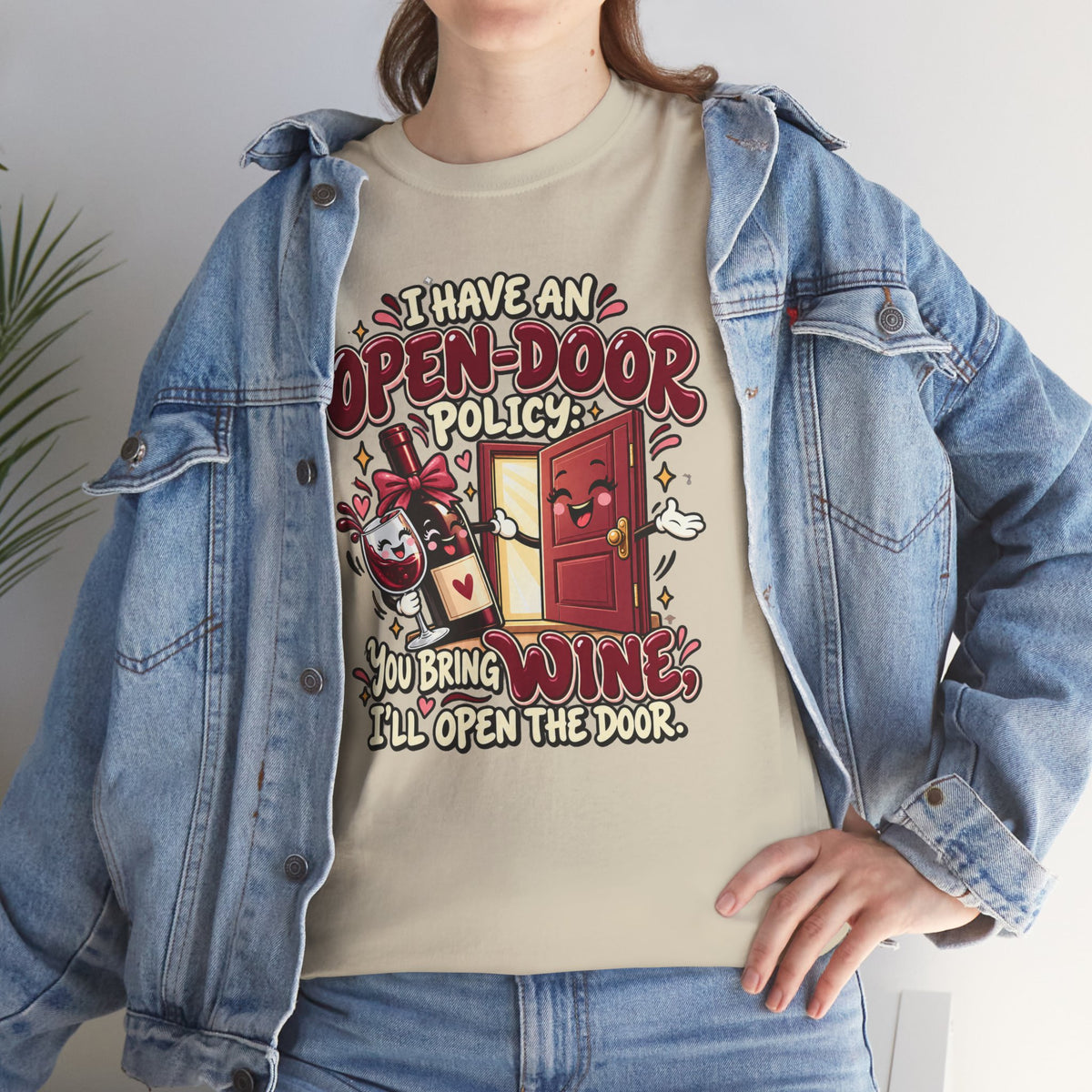 Open-Door Policy Wine Lover T-Shirt