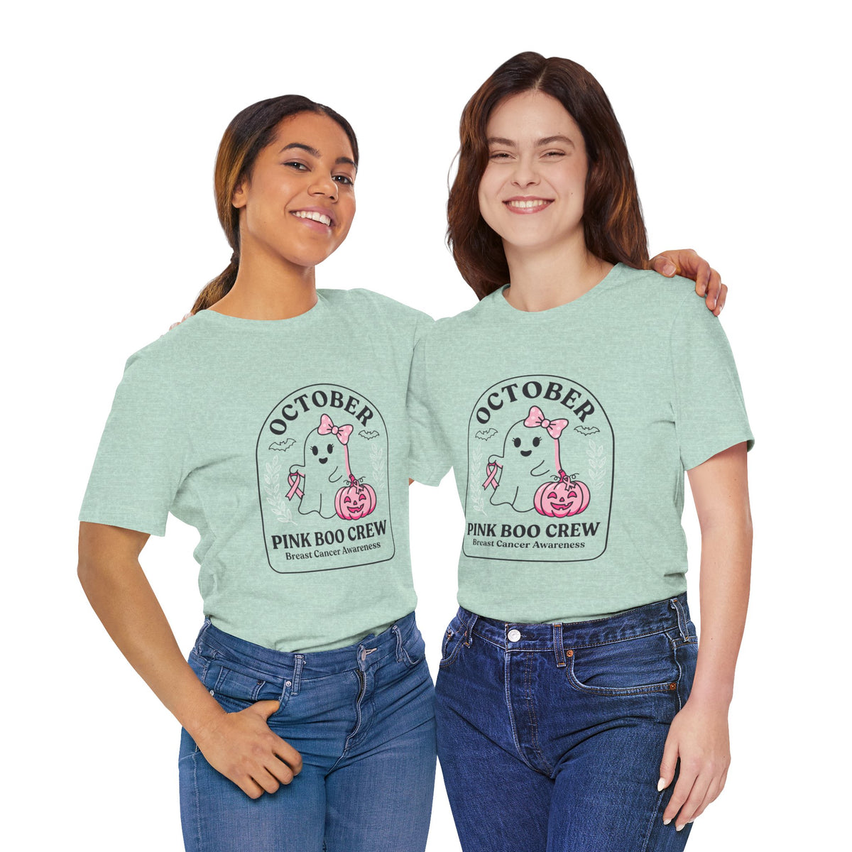 October Pink Boo Crew Tee — Breast Cancer Awareness Ghost T-Shirt