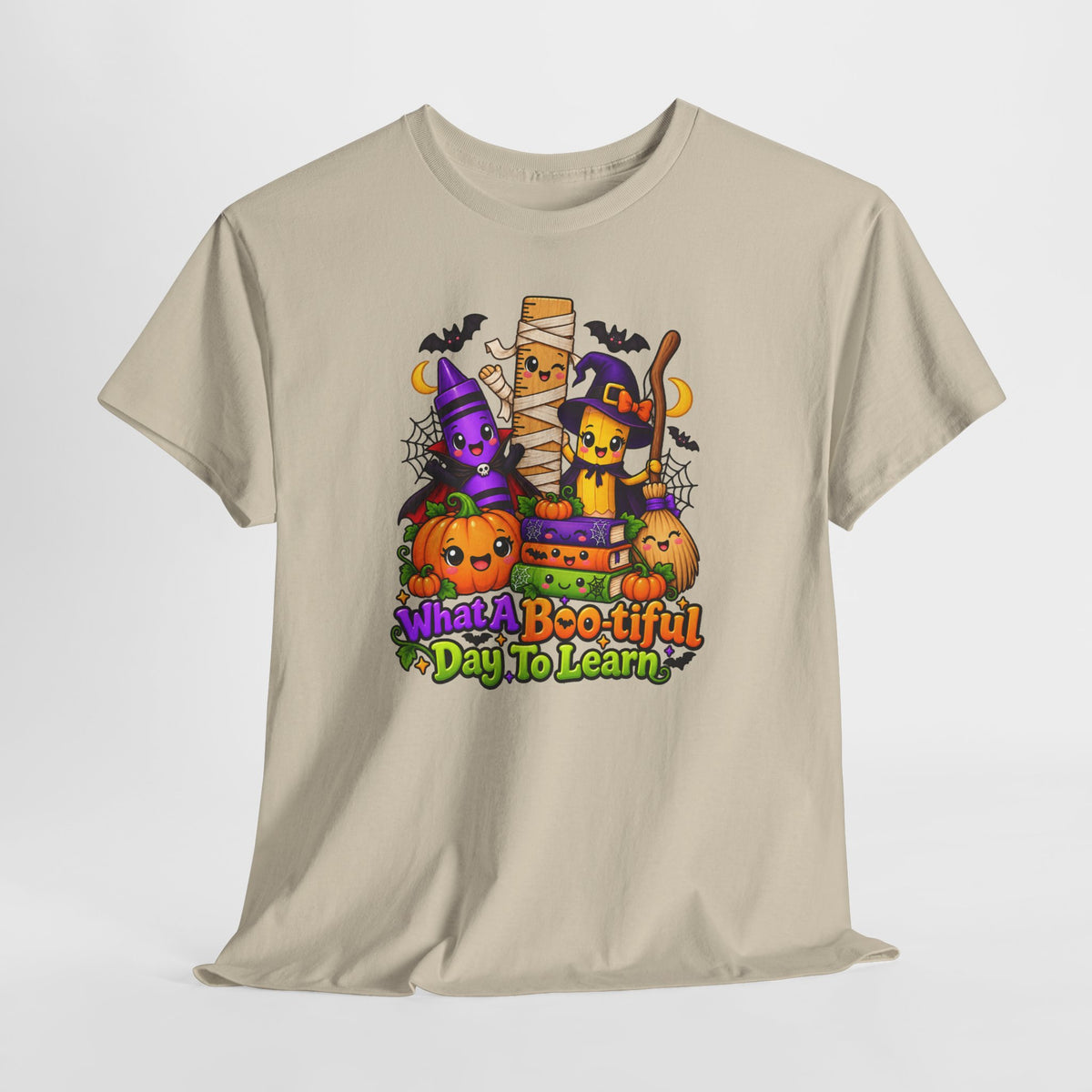 Halloween Teacher Tee — "What A Boo-tiful Day To Learn" Kids' Classroom Shirt