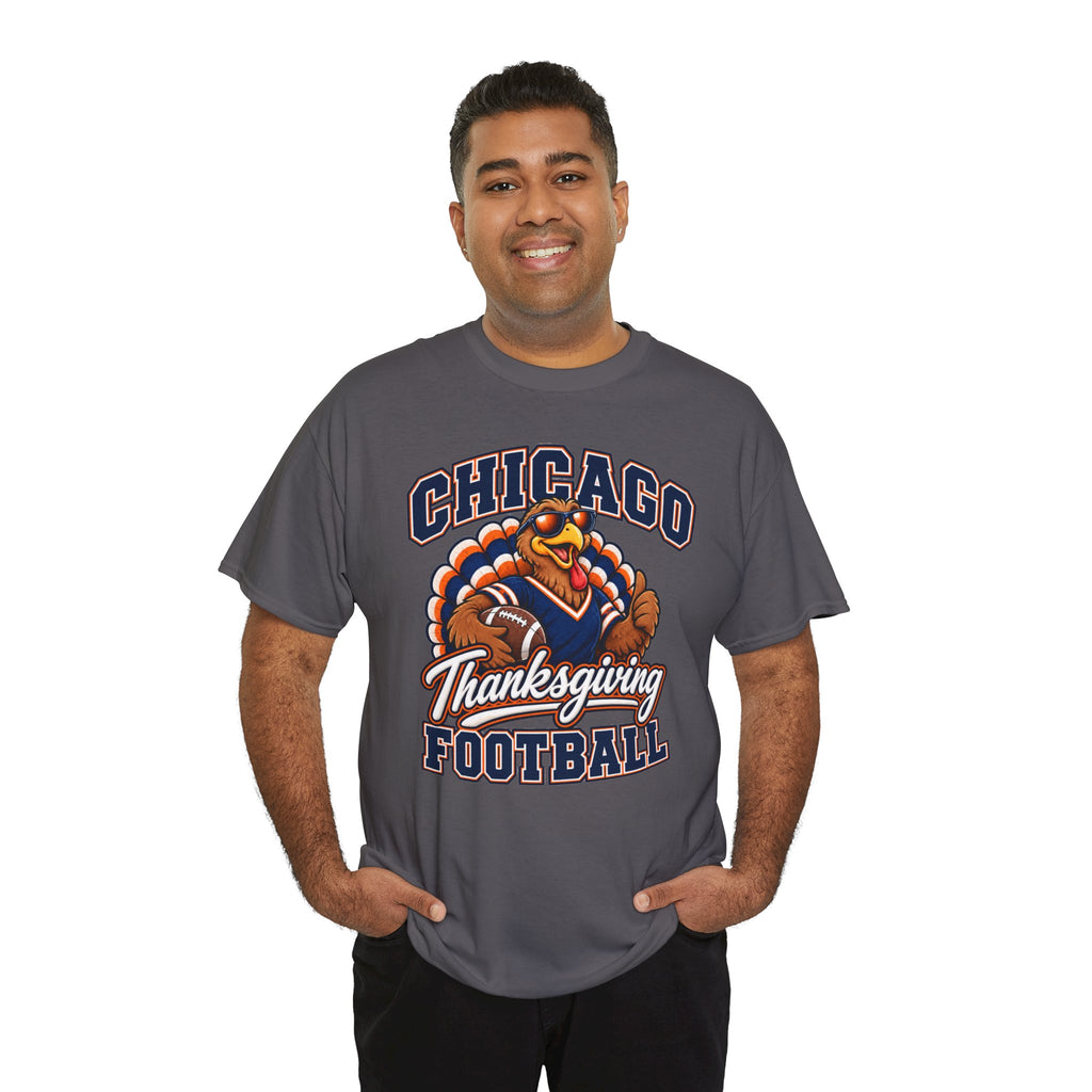 Chicago Thanksgiving Football T-Shirt — Turkey Mascot Game Day Tee
