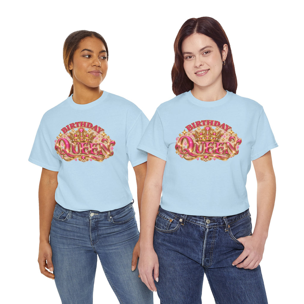 Birthday Queen Graphic T-Shirt | Pink & Gold Crown