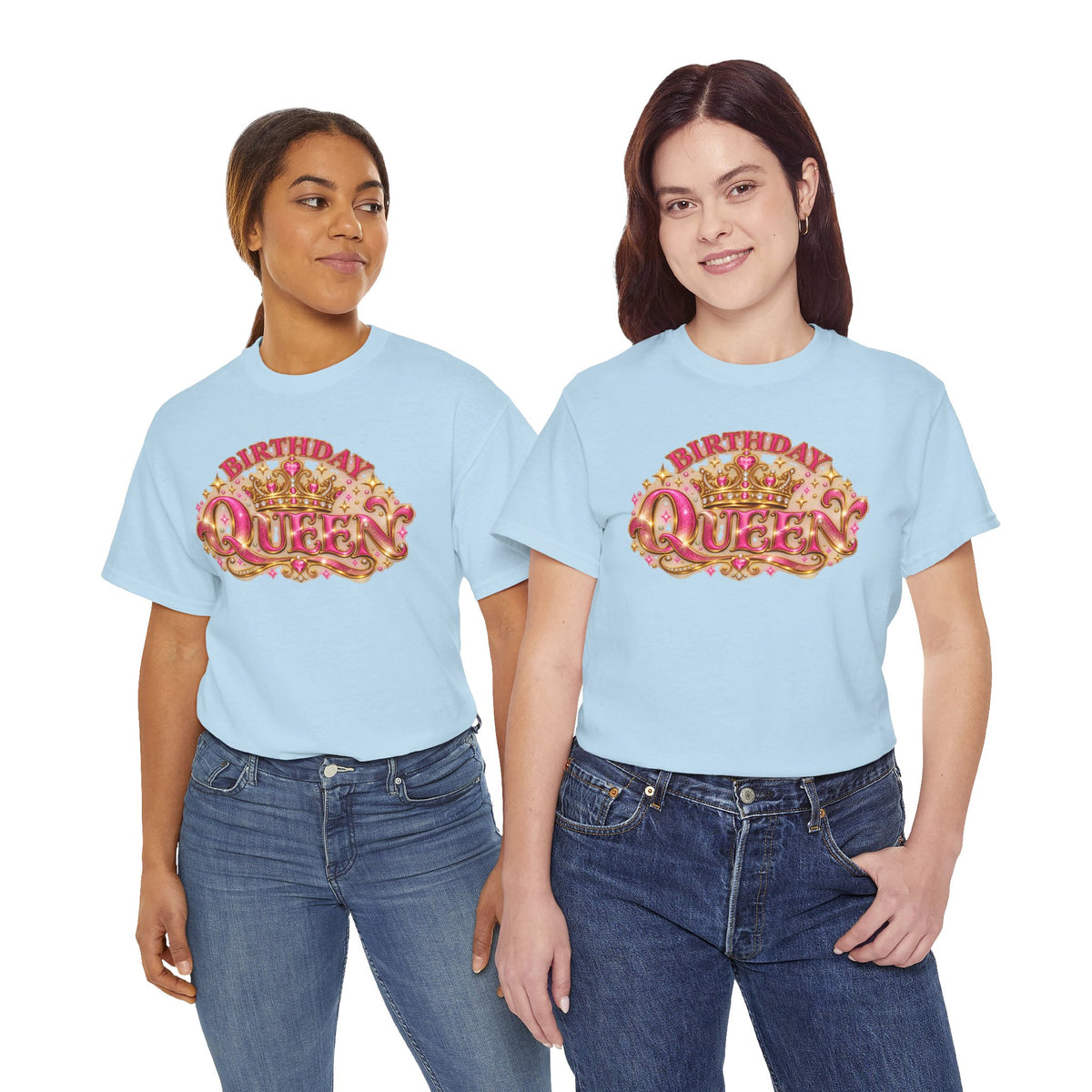 Birthday Queen Graphic T-Shirt | Pink & Gold Crown