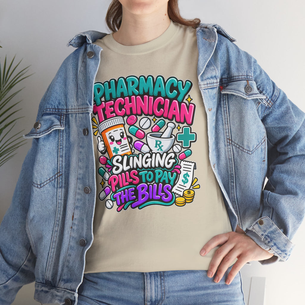 Pharmacy Technician T‑Shirt — "Slinging Pills to Pay the Bills" Graphic Tee