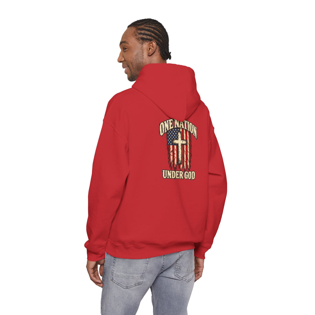 One Nation Under God Patriotic Cross Hoodie