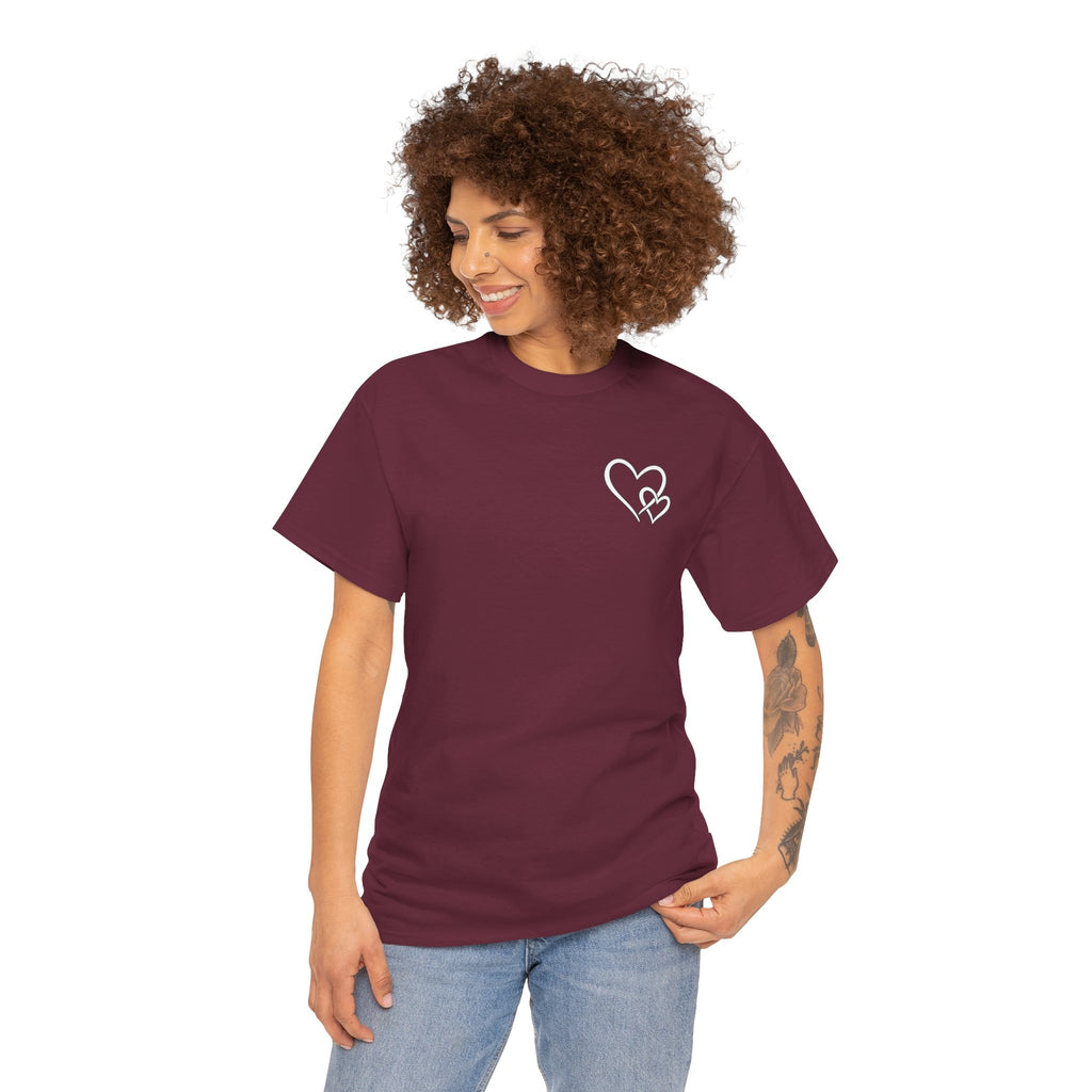 Inspirational Heart T-Shirt – "To the Person Behind Me: You Are Amazing, Beautiful and Enough" Motivational Tee