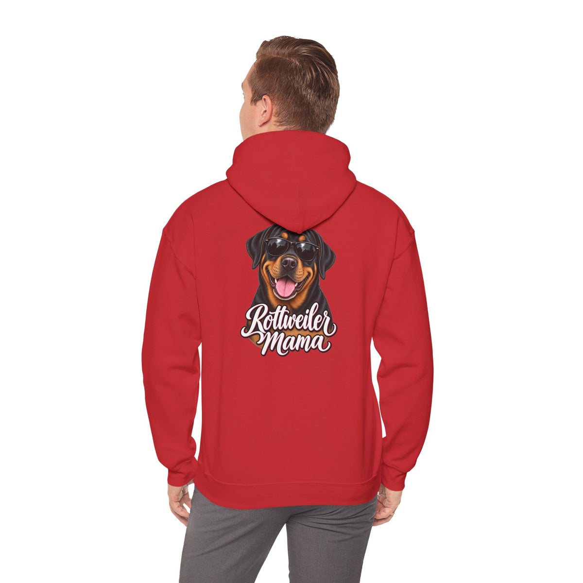 Rottweiler Mama Hoodie — Cute Rottie Portrait Pullover for Dog Moms