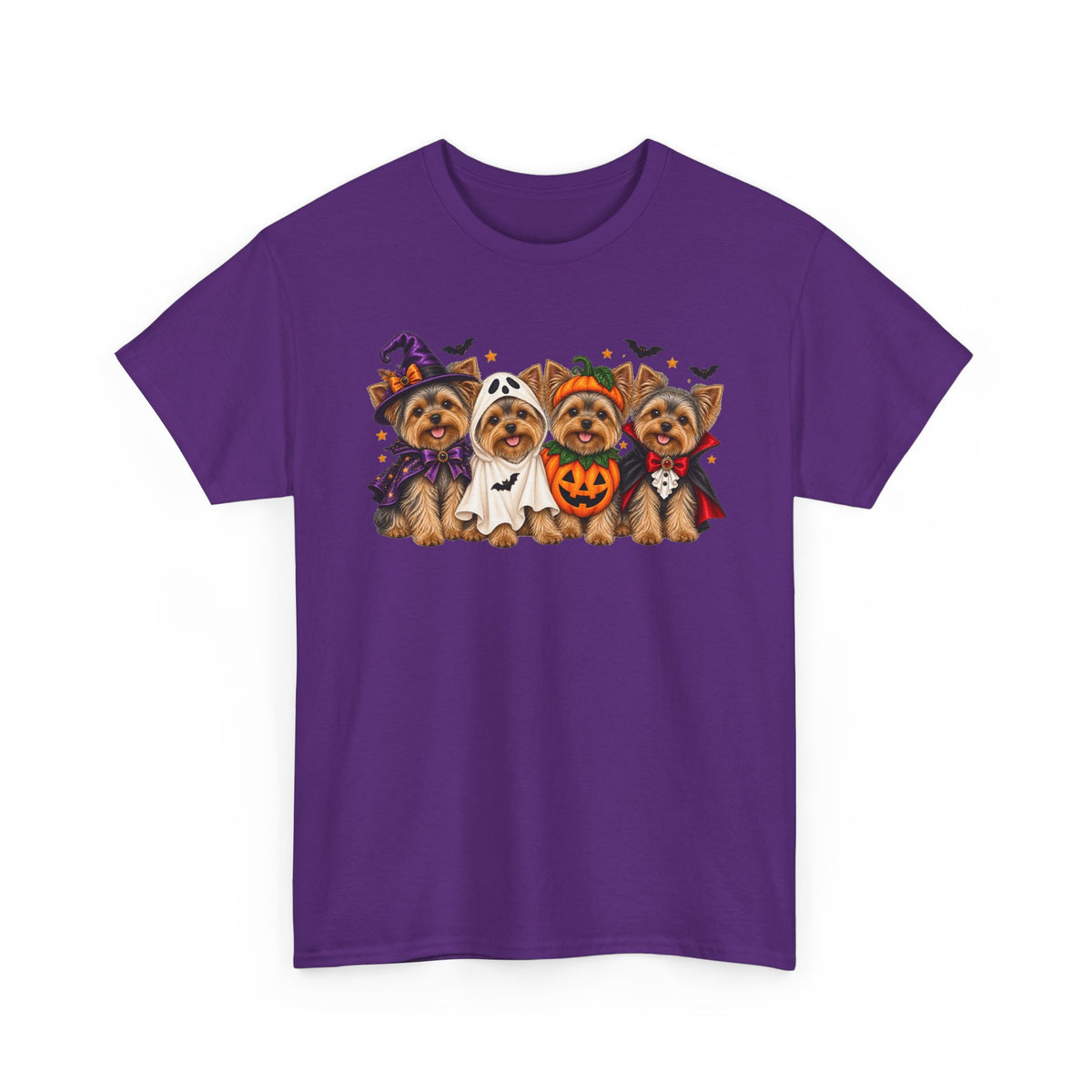 Halloween Yorkie T-Shirt — Cute Yorkies in Costumes (Pumpkin, Ghost, Witch, Vampire)