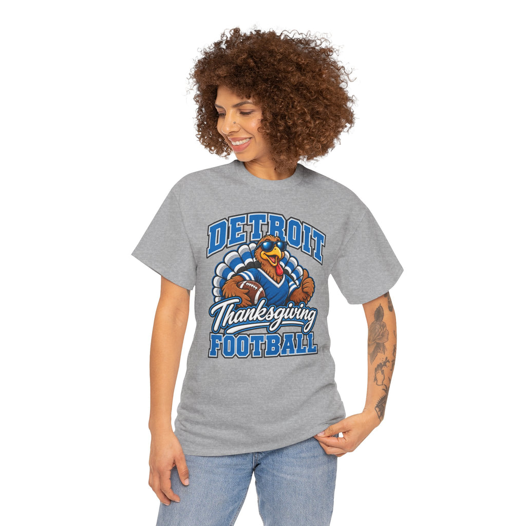 Detroit Thanksgiving Football Tee — Turkey Mascot Game Day Shirt