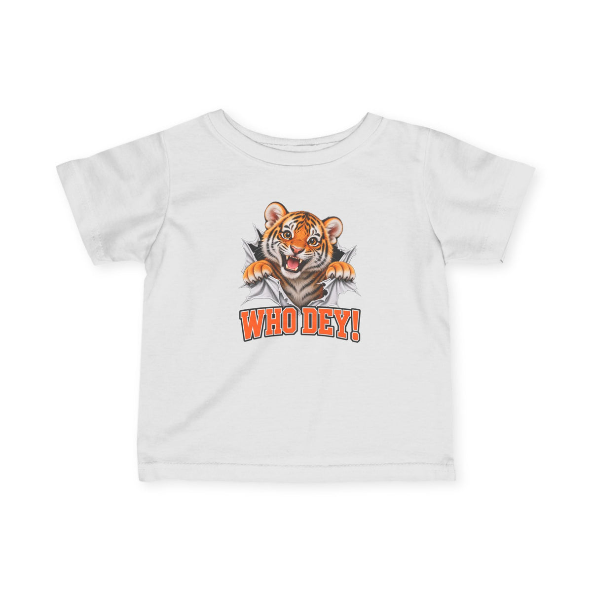 Infant Tee – Cute Tiger "WHO DEY!" Baby Football Fan Shirt