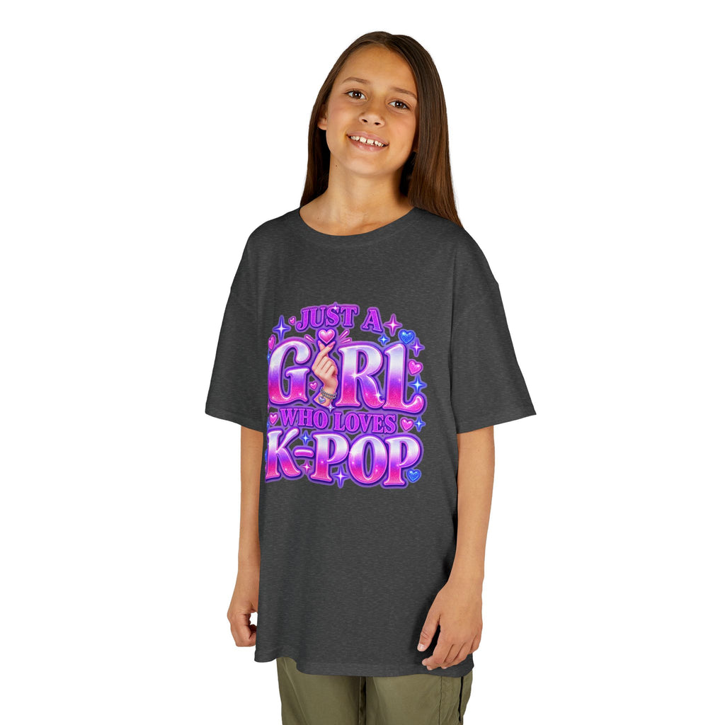 Kids T‑Shirt — "Just a Girl Who Loves K‑Pop" Cute K‑Pop Fan Tee