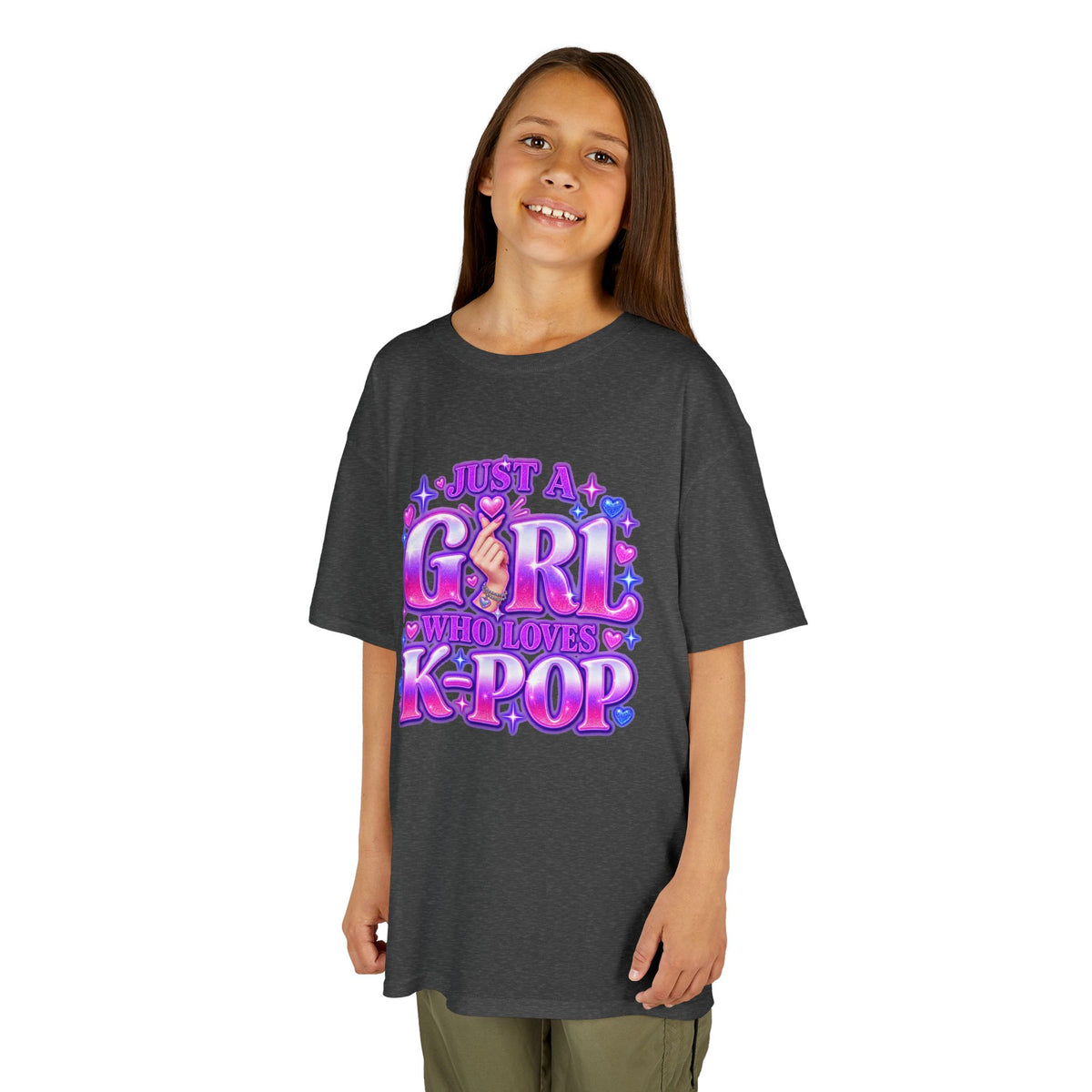 Kids T‑Shirt — "Just a Girl Who Loves K‑Pop" Cute K‑Pop Fan Tee
