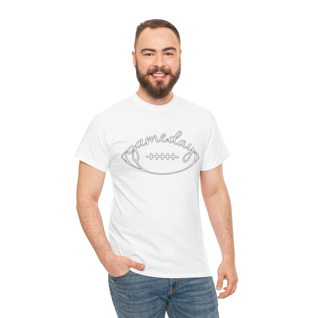 Gameday Football Tee — 'gameday' Script Football Graphic T-Shirt