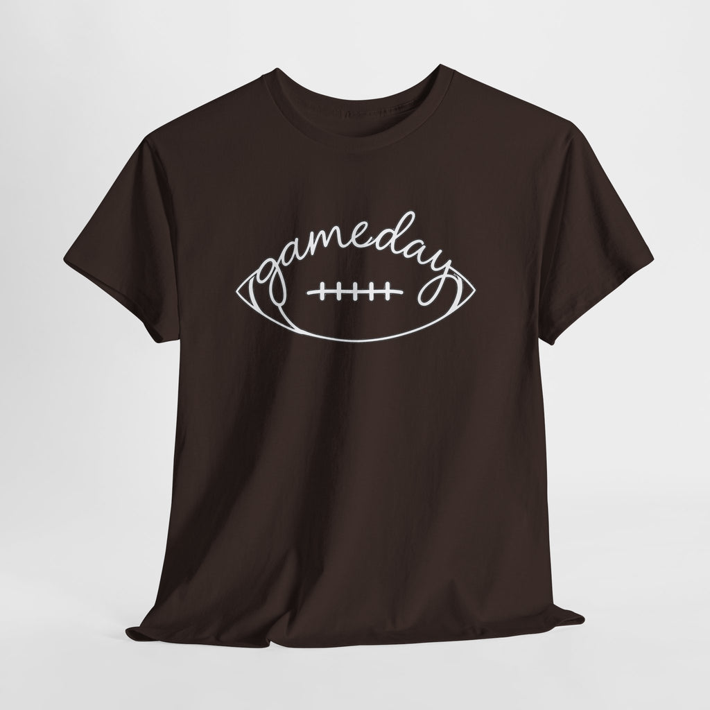 Gameday Football Tee — 'gameday' Script Football Graphic T-Shirt