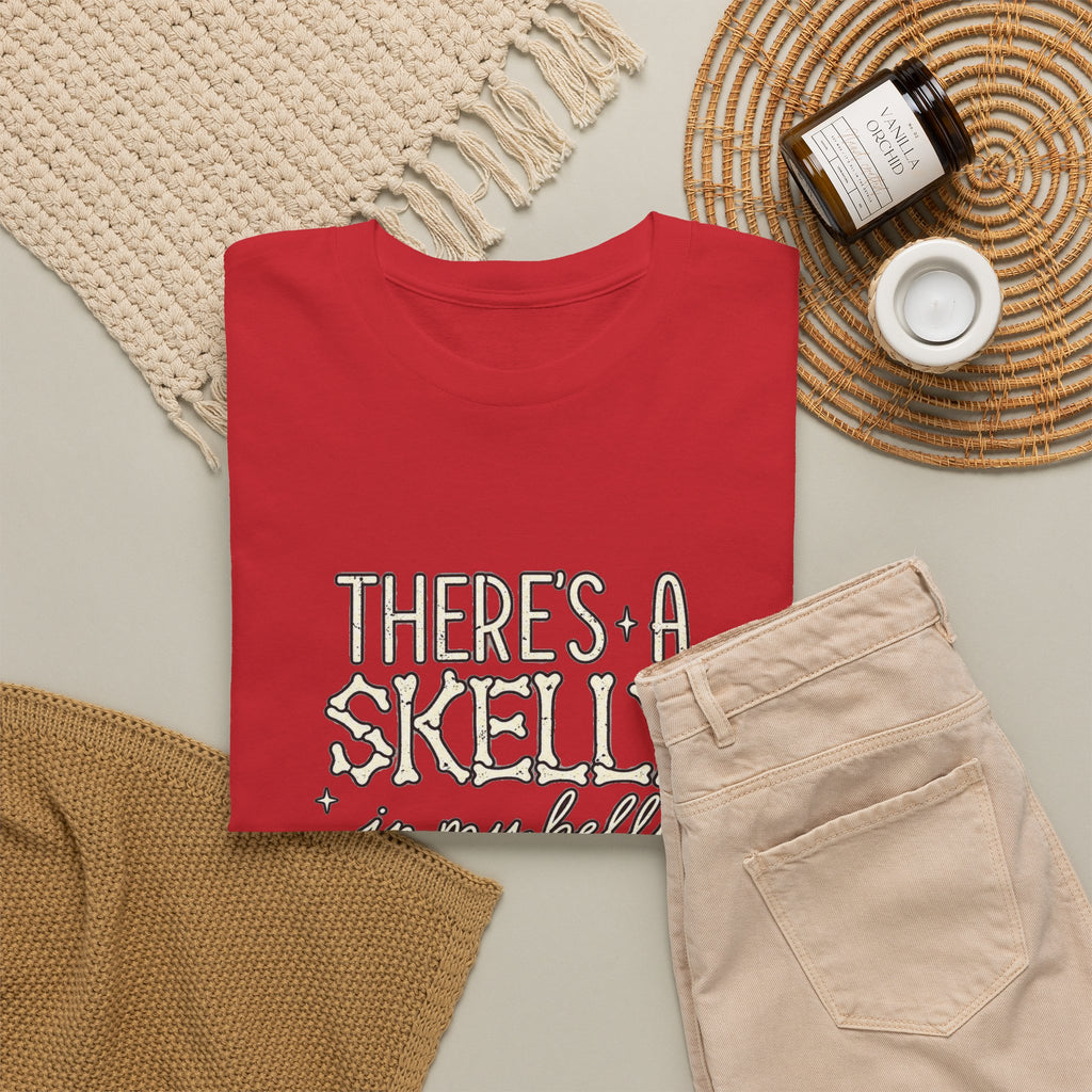 Skeleton Heart T‑Shirt — "There's a Skelly in My Belly" Cute Halloween Tee