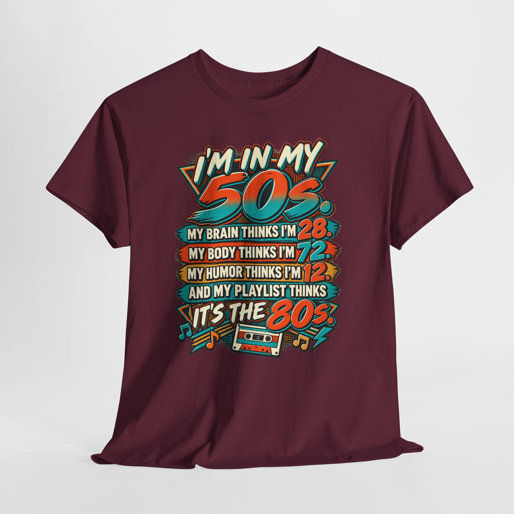 Retro 50s Birthday T‑Shirt — "I'm in My 50s" 80s Playlist Cassette Tee