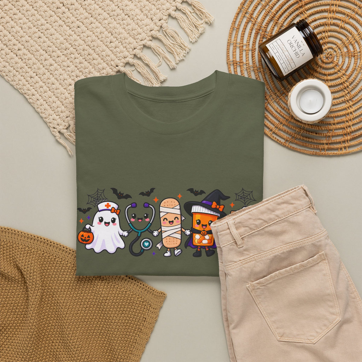 Halloween Candy Characters Tee — Cute Trick-or-Treat Ghosts & Candy Corn Shirt