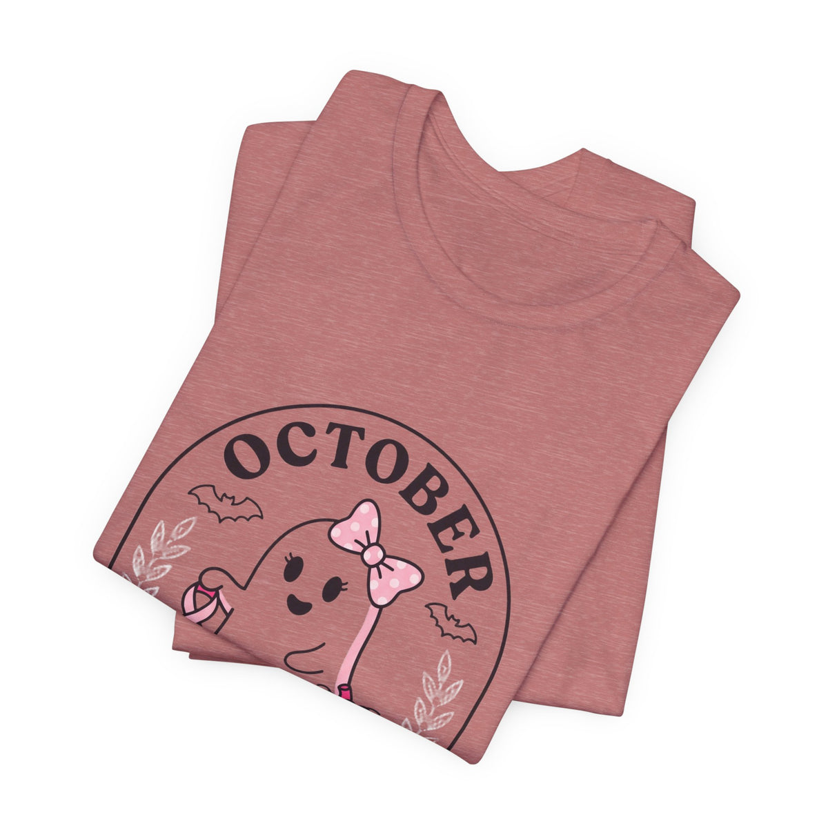 October Pink Boo Crew Tee — Breast Cancer Awareness Ghost T-Shirt