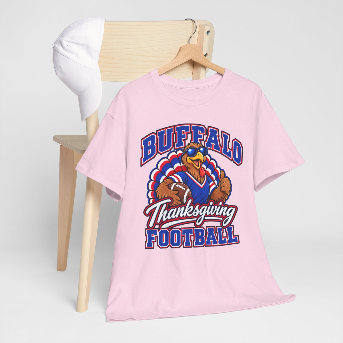 Buffalo Thanksgiving Football T-Shirt — Turkey Mascot Game Day Tee