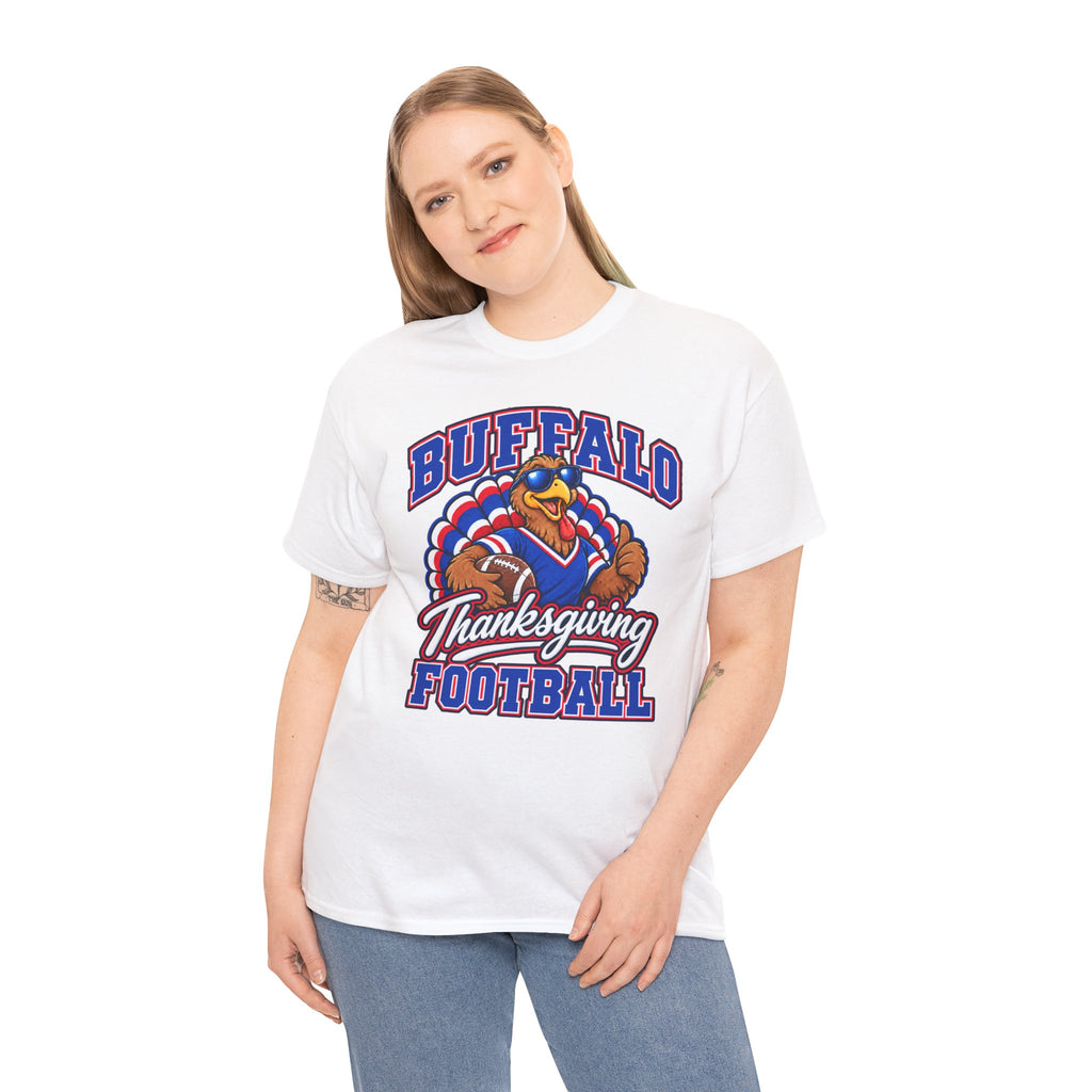 Buffalo Thanksgiving Football T-Shirt — Turkey Mascot Game Day Tee