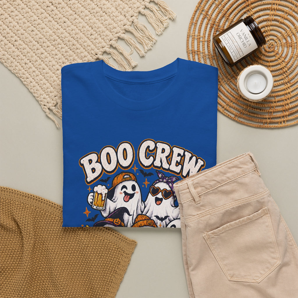 Boo Crew T-Shirt — “Most Likely to Fly on a Broom” Halloween Ghost Tee