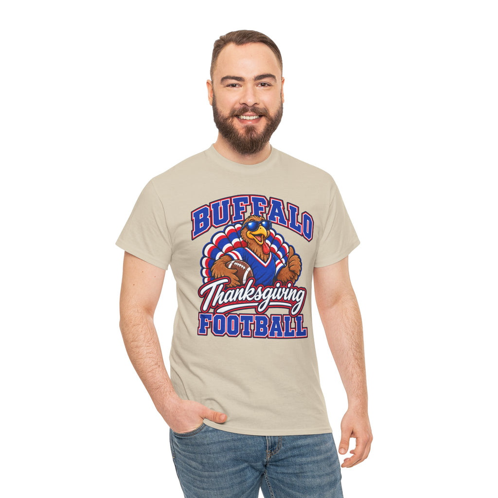 Buffalo Thanksgiving Football T-Shirt — Turkey Mascot Game Day Tee