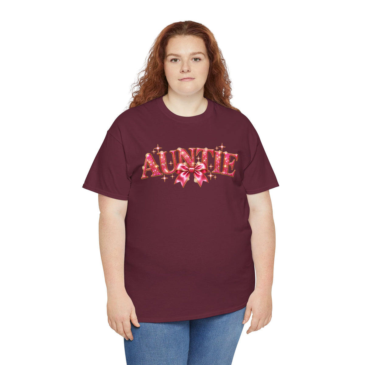 Auntie Graphic T-Shirt | Pink Bow Design