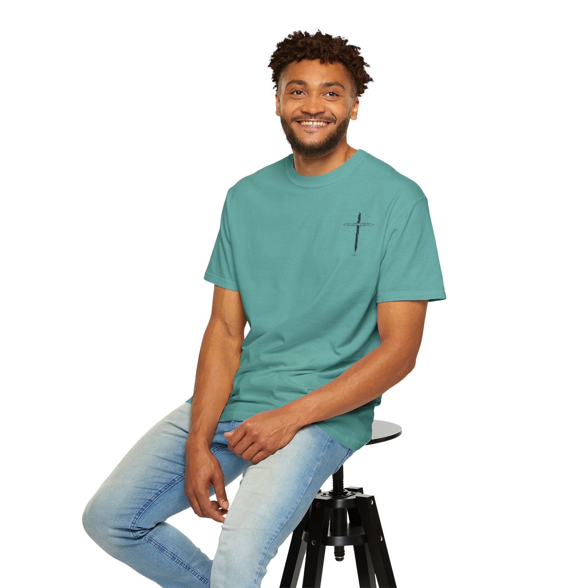 Christian Cross T-Shirt — 'The Way, The Truth, The Life' Religious Tee