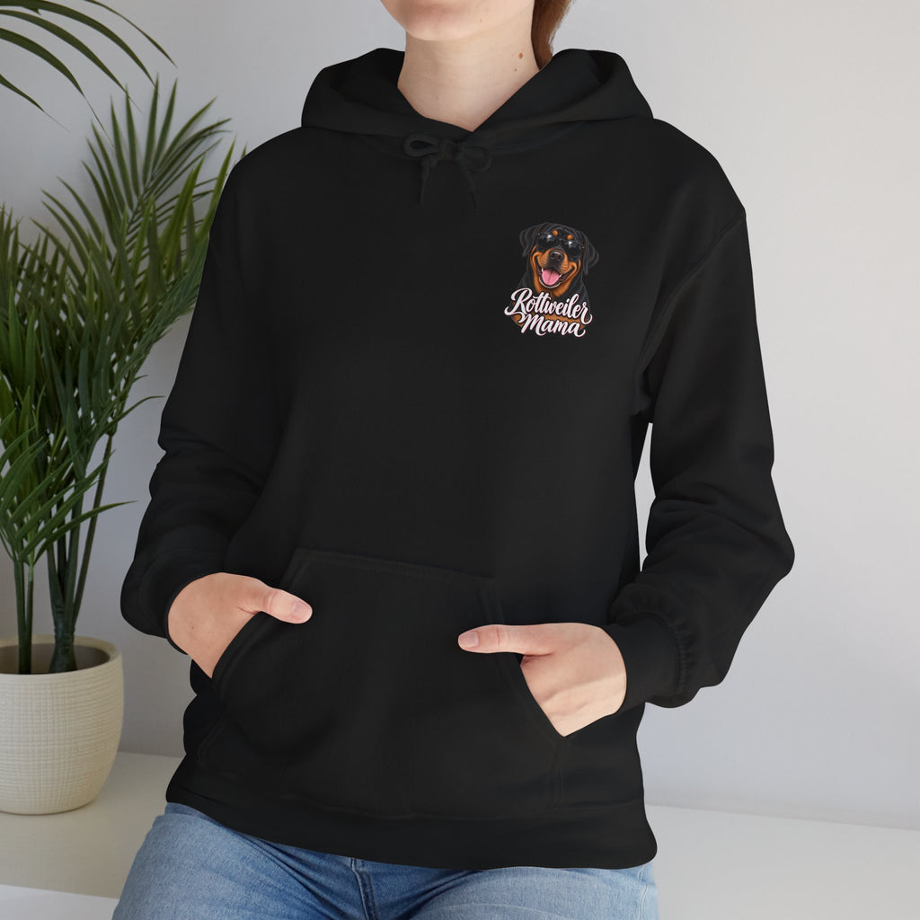 Rottweiler Mama Hoodie — Cute Rottie Portrait Pullover for Dog Moms