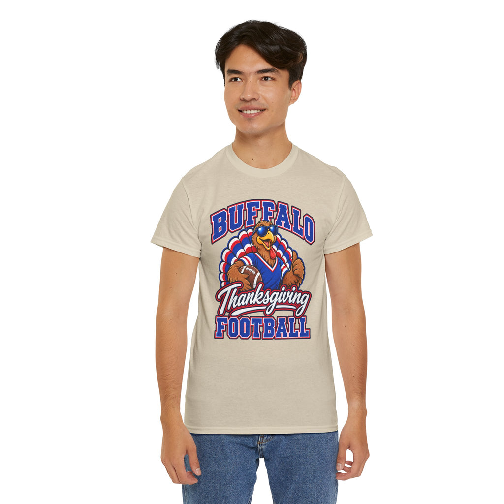 Buffalo Thanksgiving Football T-Shirt — Turkey Mascot Game Day Tee