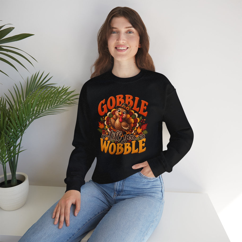 Thanksgiving Turkey 'Gobble Till You Wobble' Crewneck Sweatshirt