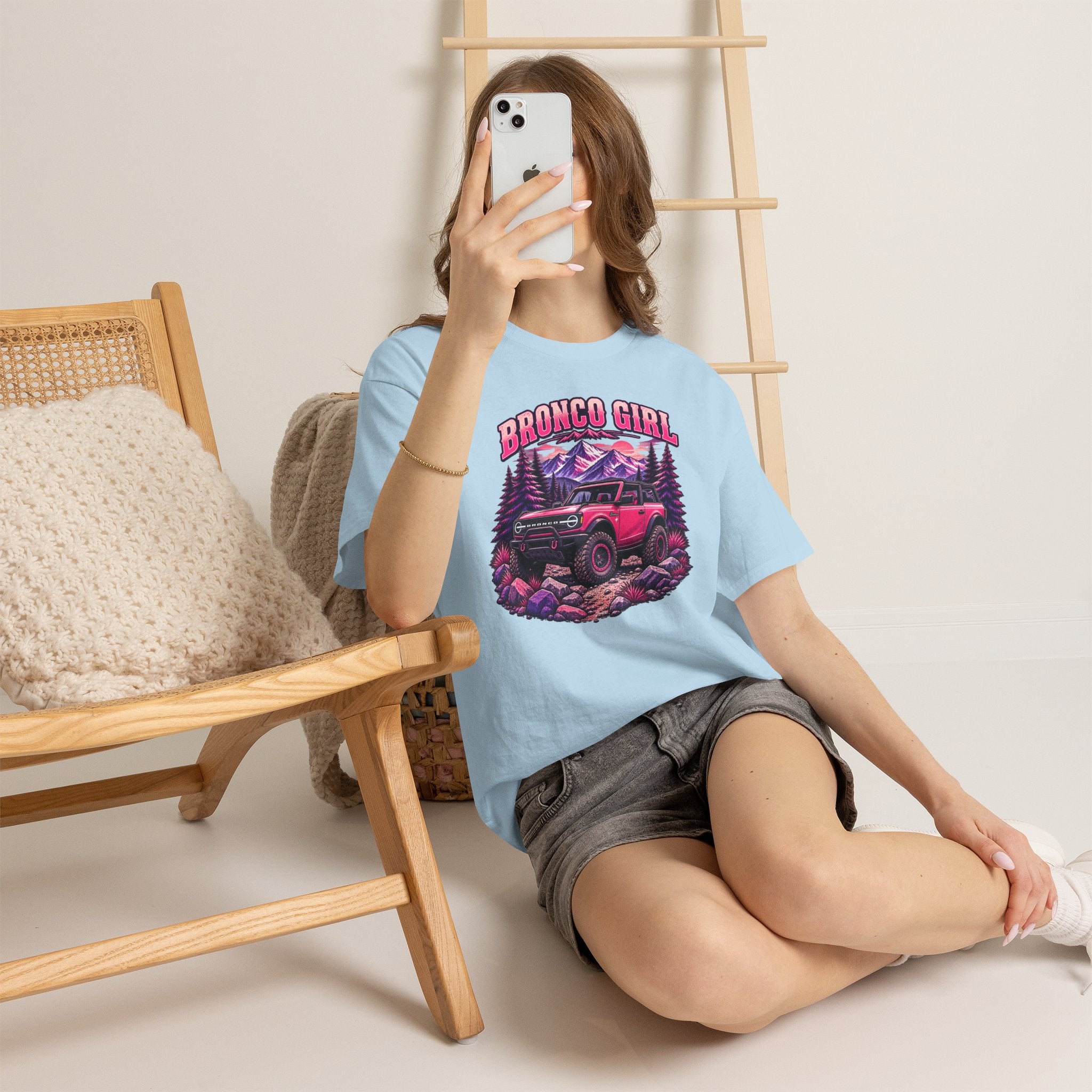 Bronco Girl T-Shirt – Pink Off-Road Truck Graphic Tee