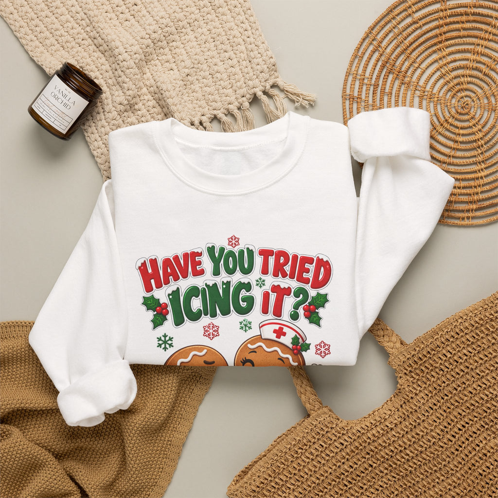 Have You Tried Icing It? Gingerbread Couple Christmas Sweatshirt