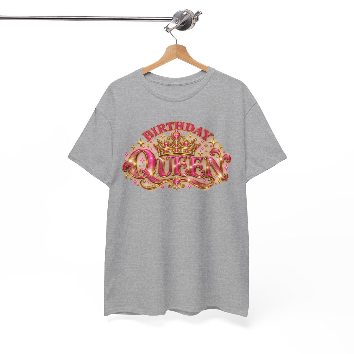 Birthday Queen Graphic T-Shirt | Pink & Gold Crown