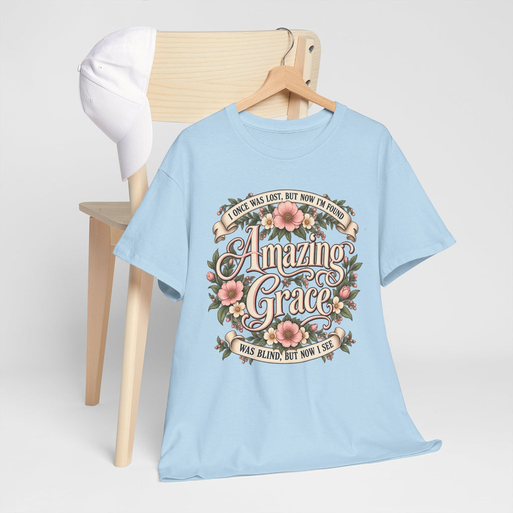 Amazing Grace Floral T-Shirt — Vintage Christian Faith Tee