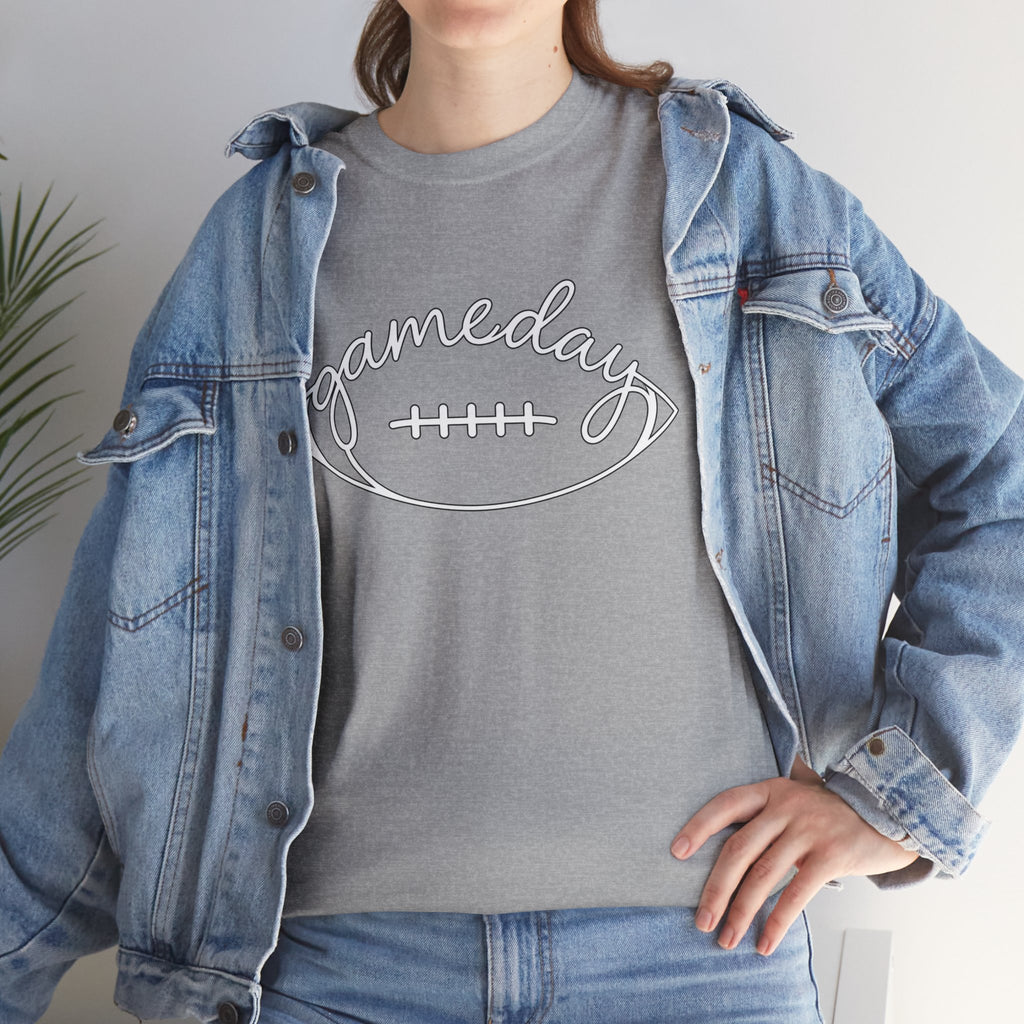 Gameday Football Tee — 'gameday' Script Football Graphic T-Shirt