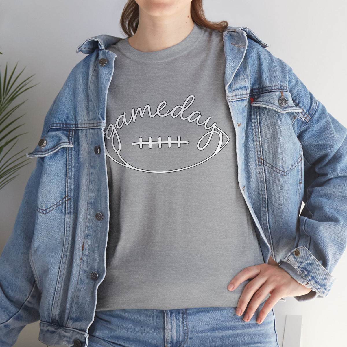 Gameday Football Tee — 'gameday' Script Football Graphic T-Shirt
