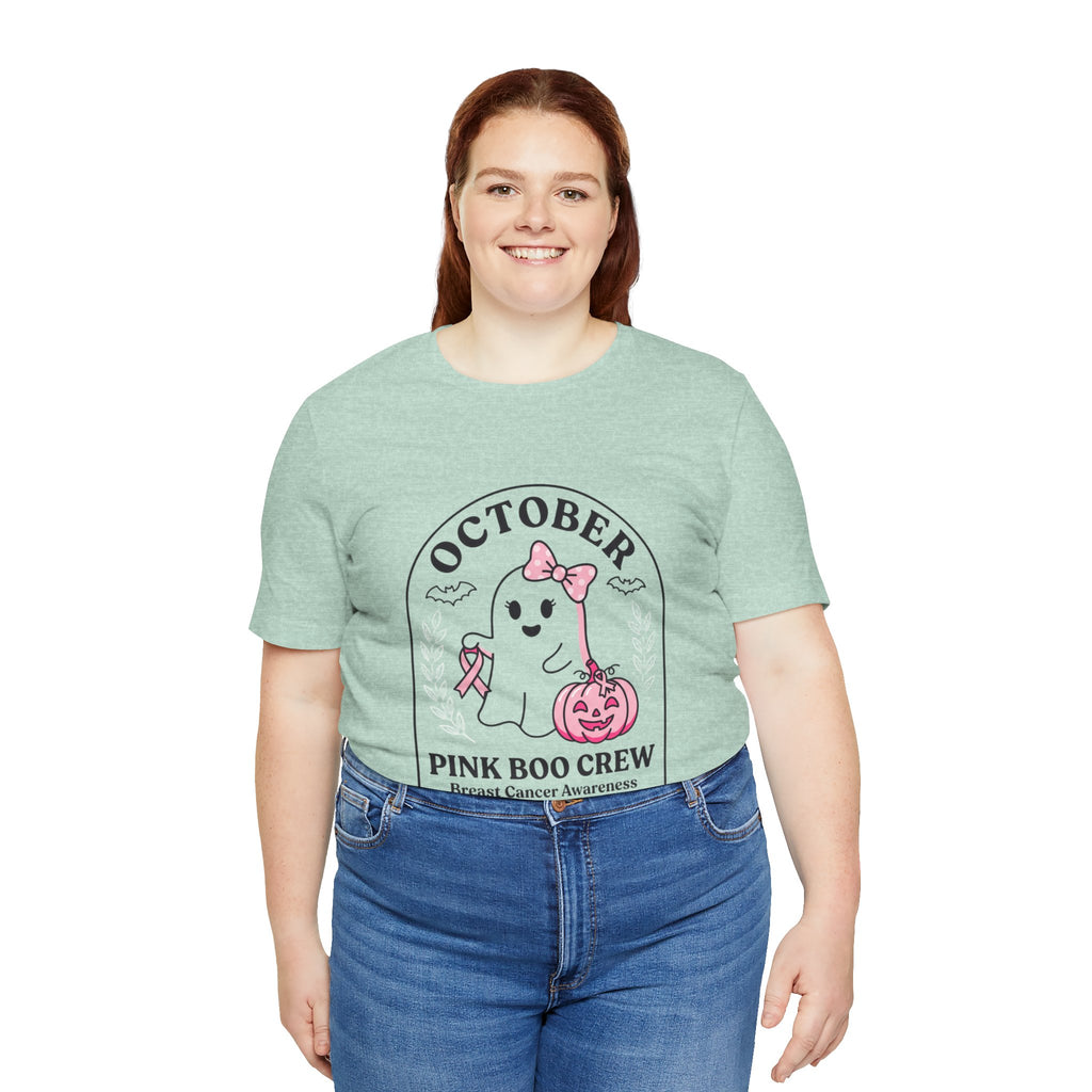 October Pink Boo Crew Tee — Breast Cancer Awareness Ghost T-Shirt