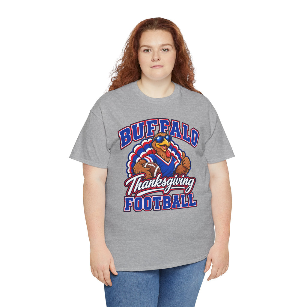 Buffalo Thanksgiving Football T-Shirt — Turkey Mascot Game Day Tee