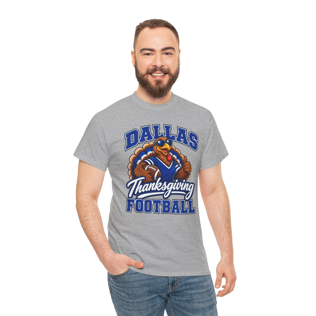 Dallas Thanksgiving Football T-Shirt — Turkey Mascot Game Day Tee