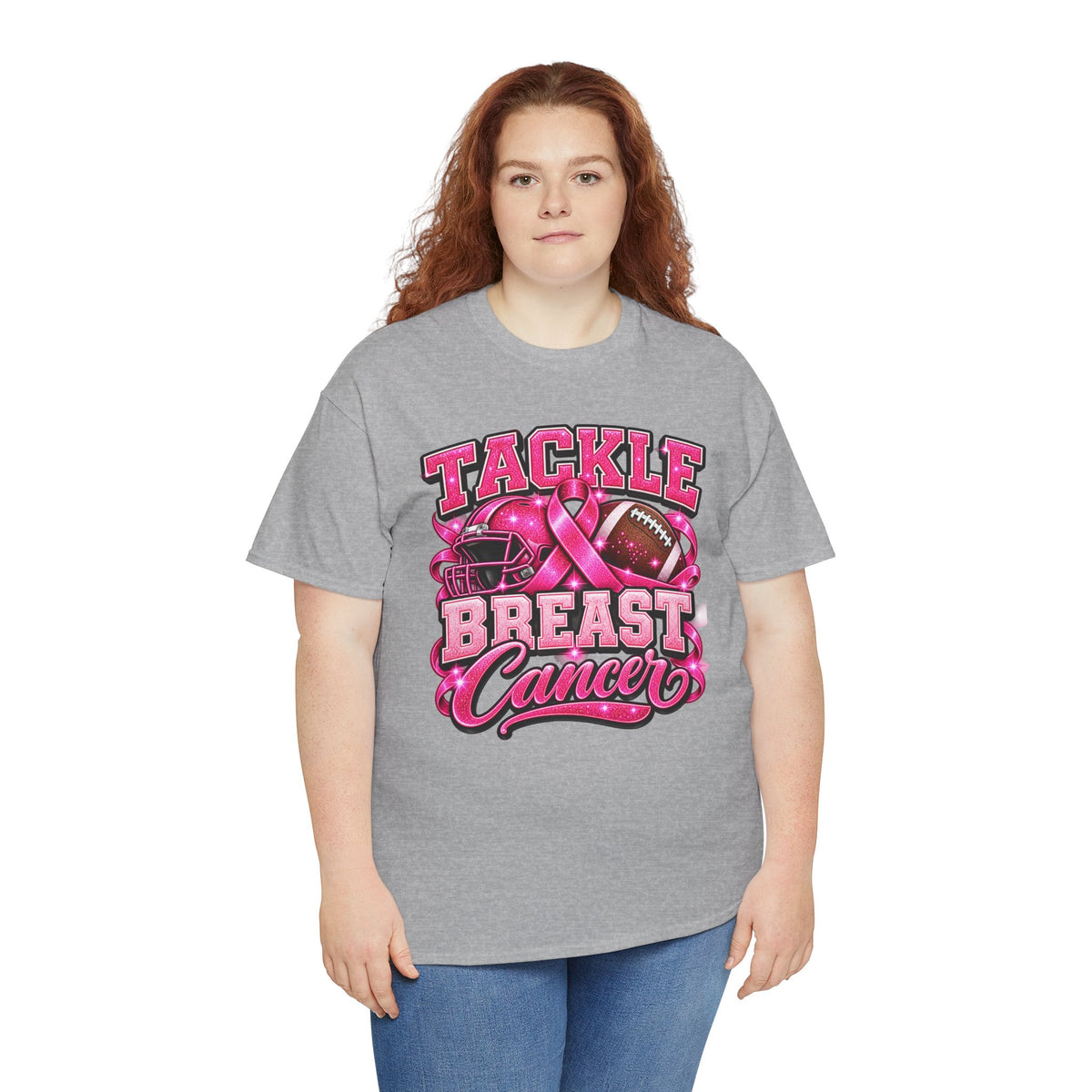 T-Shirt — "Tackle Breast Cancer" Pink Football Awareness Tee