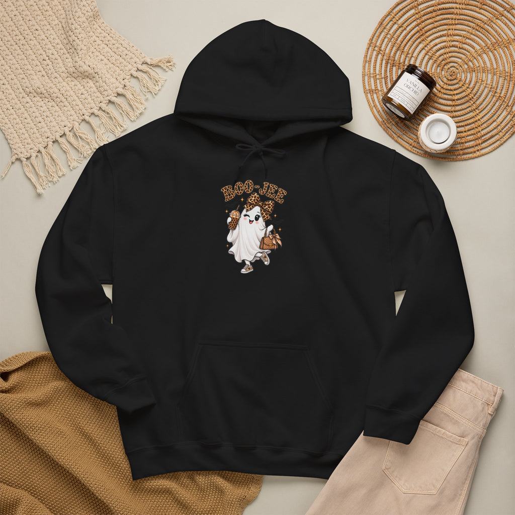Leopard Bow Ghost Hoodie — Cute Halloween Pumpkin Sweatshirt