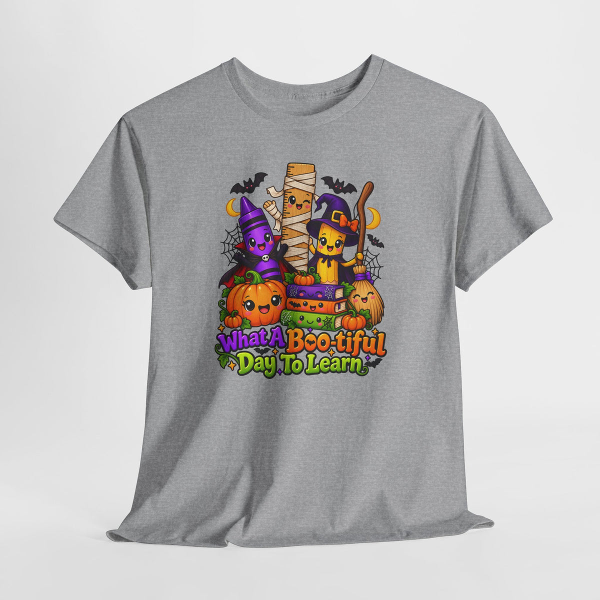 Halloween Teacher Tee — "What A Boo-tiful Day To Learn" Kids' Classroom Shirt