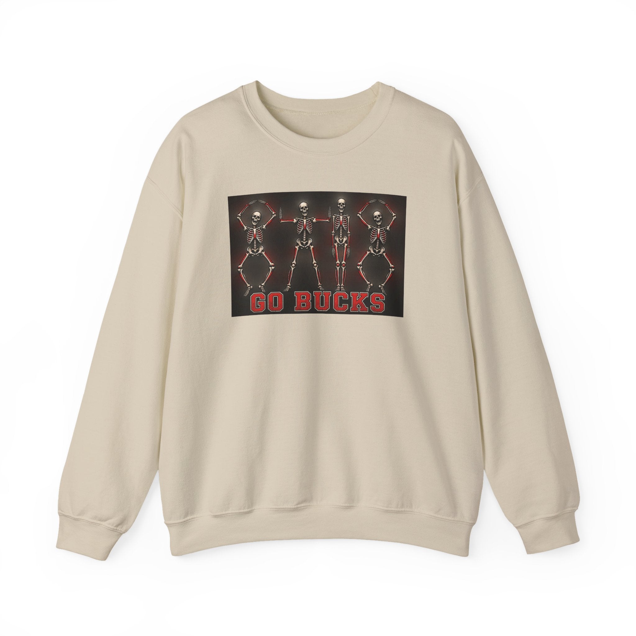 Crewneck Sweatshirt — 'Go Bucks' Dance Skeletons Graphic