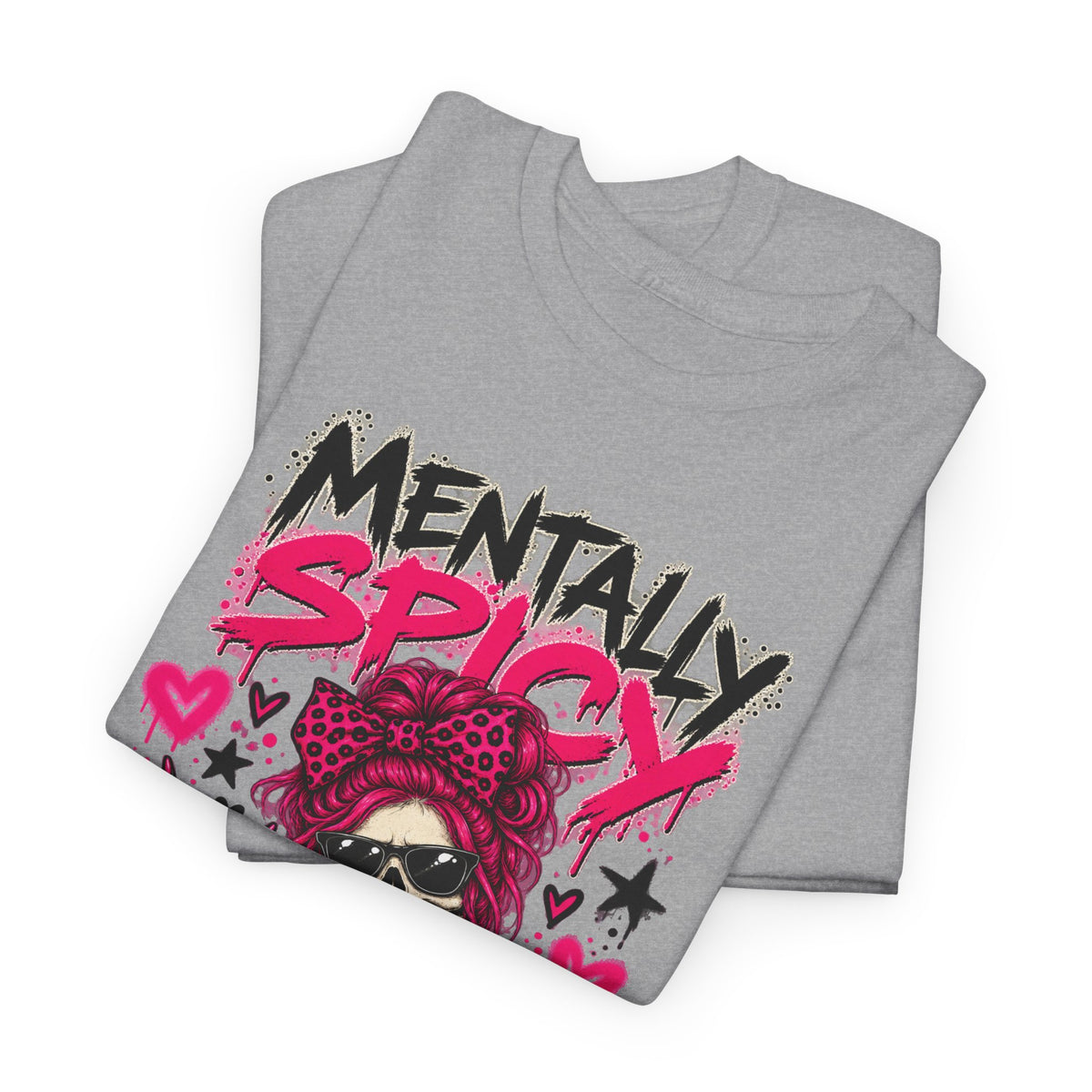 Mentally Spicy Skeleton Graphic T-Shirt
