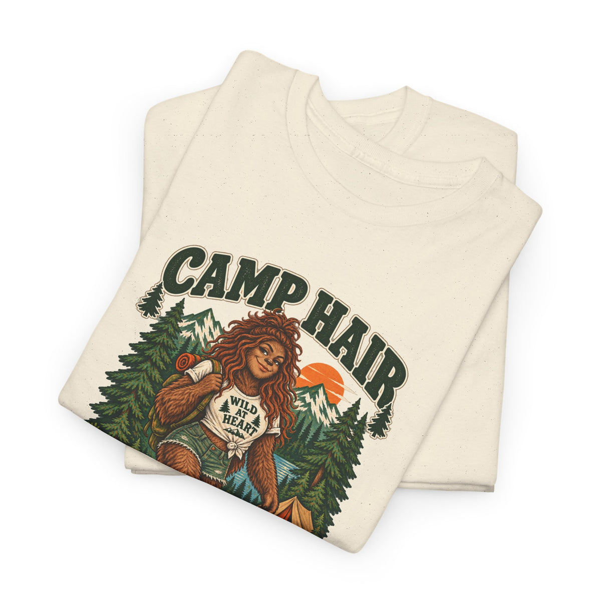 Camp Hair Don't Care T-Shirt — Retro Camping Graphic Tee
