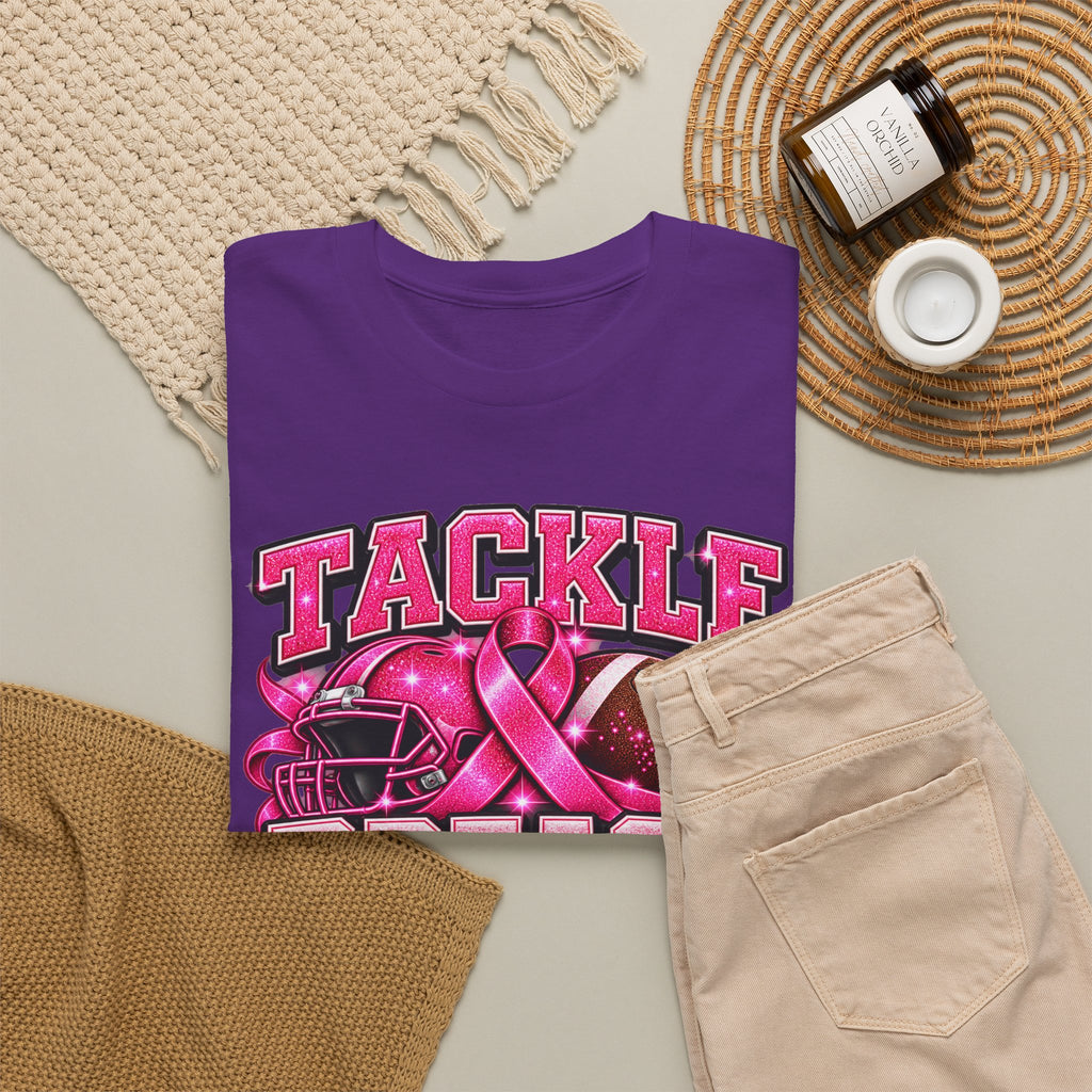 T-Shirt — "Tackle Breast Cancer" Pink Football Awareness Tee