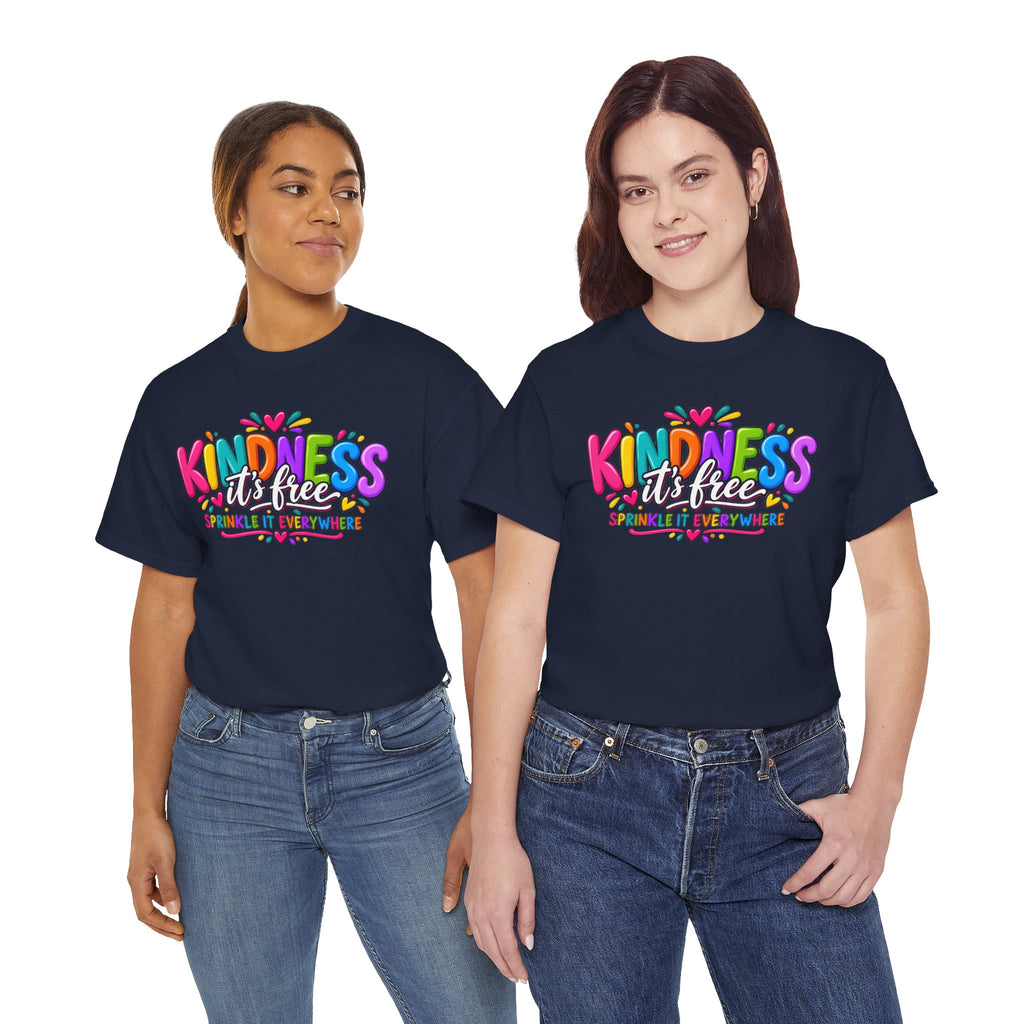 Kindness Is Free Rainbow Tee — Cute Positive Message T-Shirt