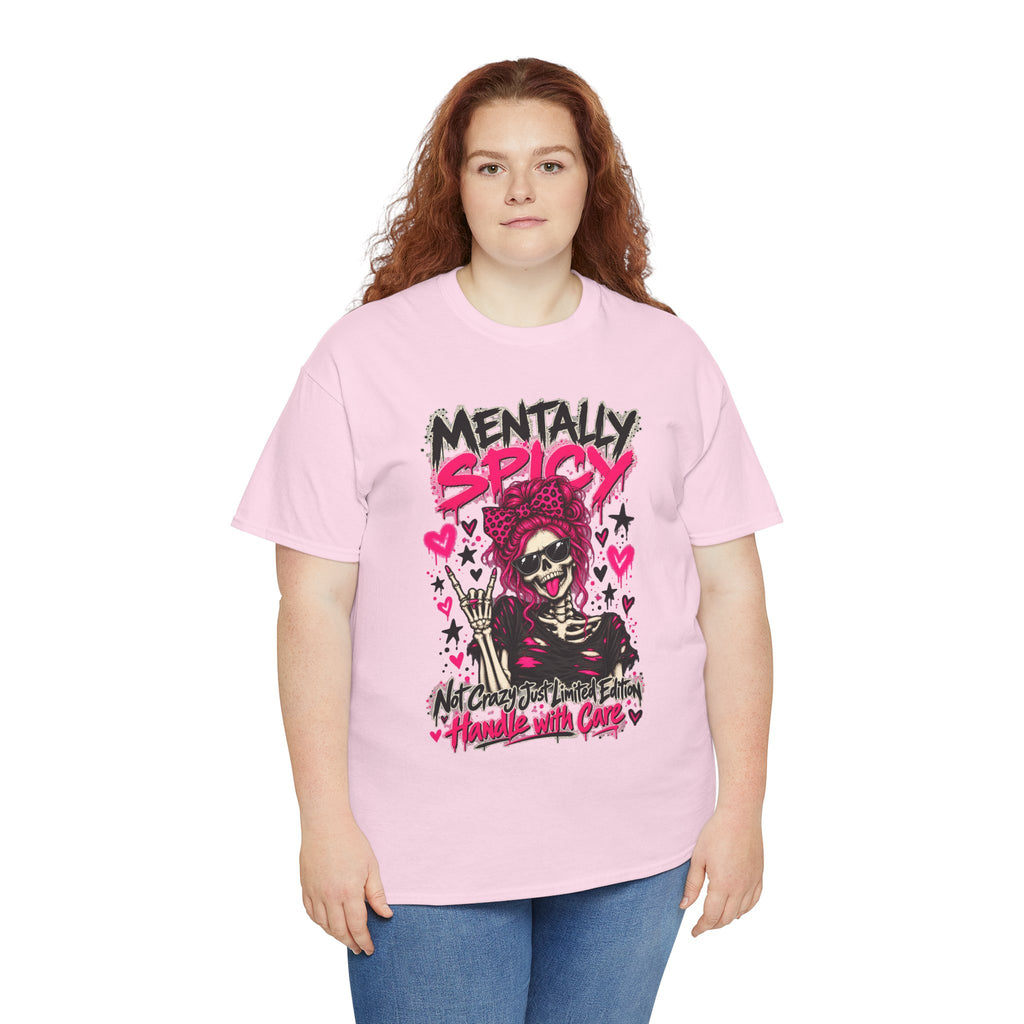 Mentally Spicy Skeleton Graphic T-Shirt