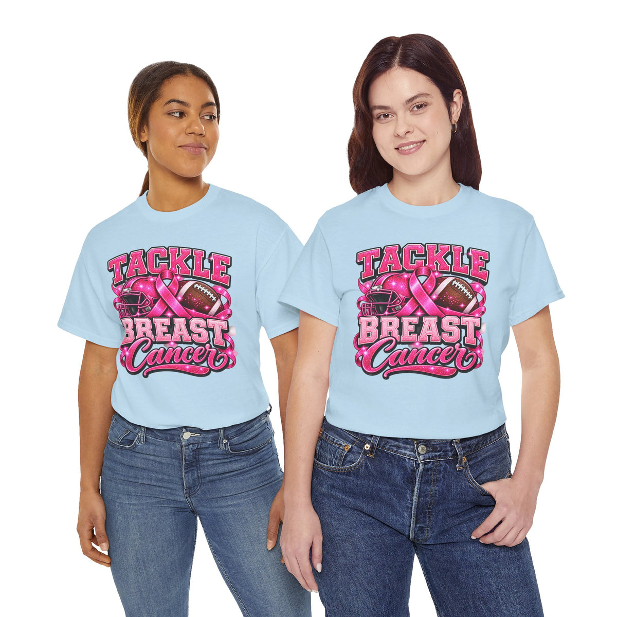 T-Shirt — "Tackle Breast Cancer" Pink Football Awareness Tee